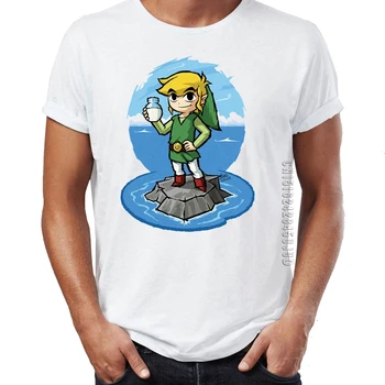 Kortærmet T-Shirt Link Meow Wind Waker The Legend of Zelda Kunst Ung Voksen T-shirts Homme Grafisk Toppe & t-Shirts O-Hals Camiseta