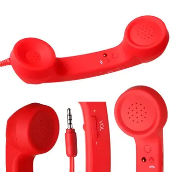 Høj Kvalitet I Klassisk Retro 3,5 Mm Komfort Telefon Håndsæt Mini Mikrofon Højttaler Ringe Modtager Til Iphone, Samsung, Huawei