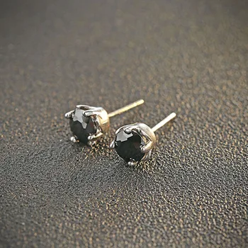 Sinya sort PERLE sten Stud øreringe til kvinder Cubic Zirconia simuleret Diamant Indlæg CZ sten 925 Sterling sølv smykker