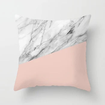 Pink Geometriske Abstrakte Puder Tilfælde Sofa Marmor Dekorative Mønster Polyester 45*45 Cm Pudebetræk Til Bilen Hjem Stue