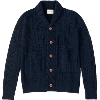 KUEGOU Bomuld Efteråret Tøj Shawl collar Mænd Sweater Tyk Pels Streetwear Mode Strikket Retro Mænd Outwear Top 2201