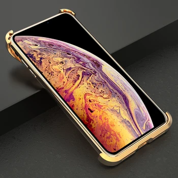 Til iPhone XS Antal Dække Sagen Luksus-Slanke Hard Metal Aluminium Rustninger Beskyttende Kofanger Phone Case for iPhone-XR-X bagcoveret