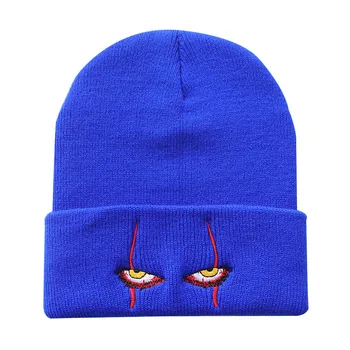 Nye horror klovn øjne strikket hat i efteråret og vinteren, varm afdækning af hip-hop hat uld hat