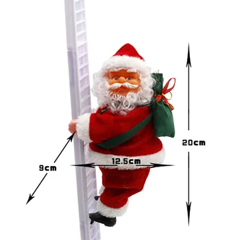 2020 Santa Claus Klatring Stigen Elektriske Santa Claus Dukke Juletræ Hængende Ornament Udendørs Indendørs Døren Vægdekoration