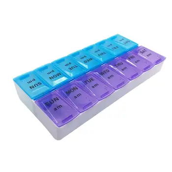 Pille Boks 7 Dag Bærbare Ugentlige Plast Pilleæske Medicin Opbevaring Tilfælde Pill Organizer med 14 Compartmentsin lager