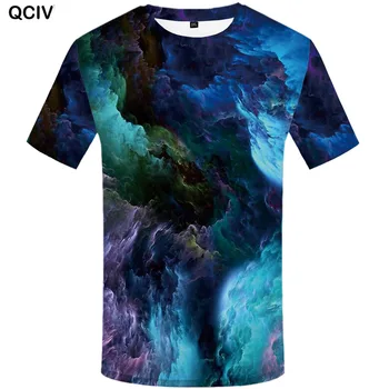 QCIV Mærke Galaxy T-shirt Mænd Univers Casual t-shirts Plads Tshirt Trykt Psykedelisk Shirt Print Tågen Sjove T-shirts