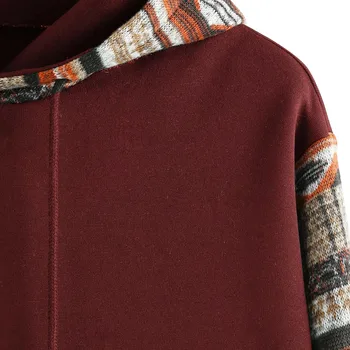 ZAFUL Etniske Mønster Hættetrøjer Kvinder Mode Harajuku Efterår og Vinter Print Lomme Hætte Sweatshirt Streetwear Dame Fleece Pullover