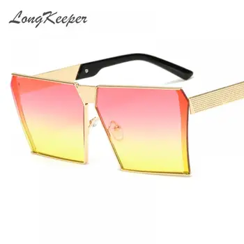 LongKeeper Mode, store Solbriller Metal Frame-Pladsen Luksus Brand Designer Kvinder Spejl solbriller Mænd UV400 Gafas