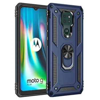 For Motorola G9 Plus Power Back Tilfælde Metal Ring Indehaveren Capa for Motorola Moto G9 Spille Tilfælde Moto G 9 G9+ G9Plus Stødsikkert Dække