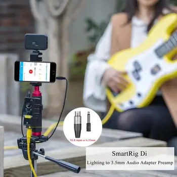 Nye Saramonic SmartRig Di XLR Mikrofon & 6.3 mm Guitar Interface med IOS MFi-Certificeret Lyn Input til iPhone X 8 7 7s