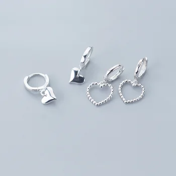 INZATT Ægte 925 Sterling Sølv Minimalistisk Hoop Øreringe Til Mode Kvinder Part Hule Hjerte Fine Smykker Søde Tilbehør