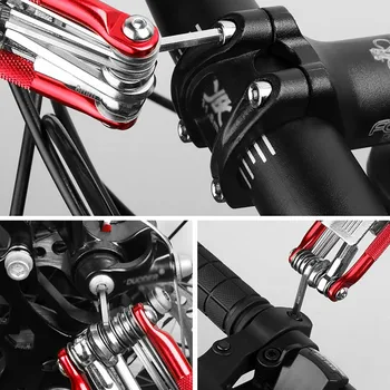 Multifunktions-11-i-1 Cykel Reparation Værktøj Sæt sæt Med Skruetrækker, Skruenøgle cykel Cykel Kæde Carbon stål Reparation Værktøj