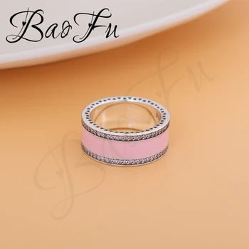 Baofu Ægte 925 Sterling Sølv Ring Luksus Emalje Bred Ring Egnet Til Oprindelige Damer Part Gaver High-End Smykker