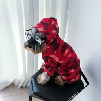 Brev Dog Hoodie til Små Hunde Mode Camouflage Dog vinterfrakke Maltesiske Jakke Schnauzer Tøj Hvalp Tøj Dropshipping