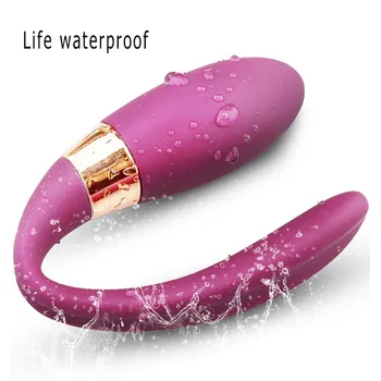 Dobbelt Hovedet Vaginal Trådløs Fjernbetjening Vibrator U-form Stimulere vagina, klitoris For Par Håndsex Massageapparat
