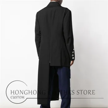 [brugerdefineret] ny mænds lang trench coat oprindelige design, asymmetrisk pels stor størrelse løse skyttegrav frakke M-6XL!