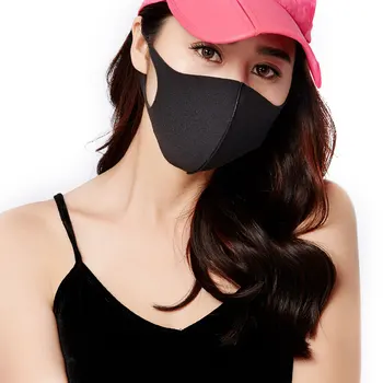 Genanvendelige Ansigt, Mund Maske Sort Vaskbart Bløde Ansigt Masker Voksen Mode Anti Tåge og Anti Støv Ørekrog Maske til Beskyttelse Kim