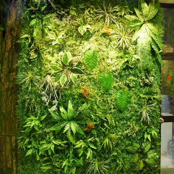 2mx1.2m Kunstig Plante Væggen Blomst vægpaneler Grøn Plast Græsplæne Tropiske Blade DIY Bryllup Hjem Dekoration Tilbehør