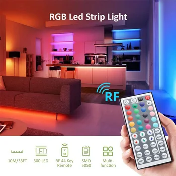 5m 10m Vandtæt LED RGB Strip Light SMD5050 2835 RF-Fjernbetjening Lys Adapter Tape Fleksible Bånd Lampe Led Strip Parti Hjem