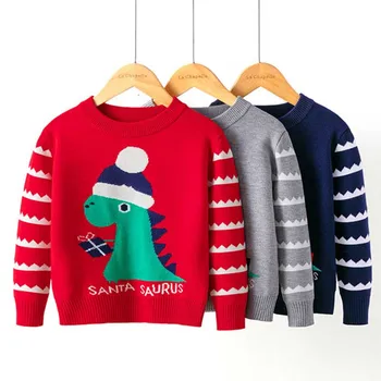 Jul Strik Sweater Efterår og Vinter Baby Drenge Piger Strikker Tøj til Jul Tegnefilm Pullover Sweater Kids børnetøj