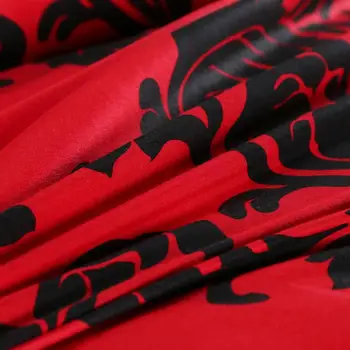 Europæisk Stil Rød&Sort Udskrivning Sengetøj Sæt 3stk Dronning 228x228cm Sengetøj Sengetøj Duvet Cover Sæt(Ingen Ark, Ingen Påfyldning)