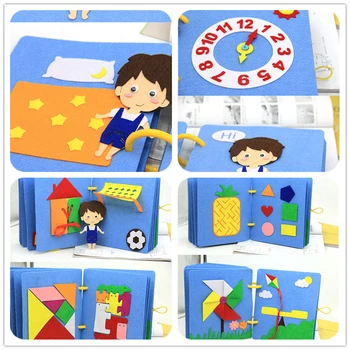 2 Stilarter Dreng & Pige ' s Historie-Tema Bog Mødre Syning Følte DIY Håndværk Kit Håndlavet Montessori billedbog For Baby-års Fødselsdag Gave