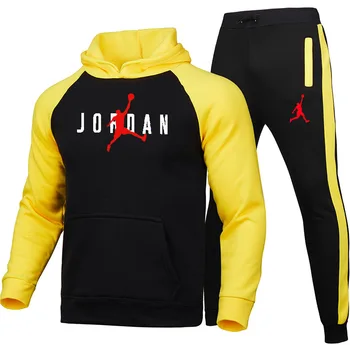 Foråret efteråret nye jakkesæt til herrer sportstøj 2-stykke hoodie + bukser jogging trænings-og sportstøj pullover træningsdragt sweater sæt