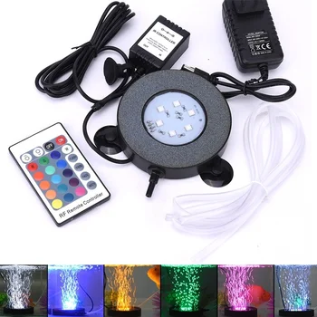 Farve Skiftende Fjernbetjening LED-Lys Akvarium Fisk Tank Lampe Boble Luft Sten LED Undervands Lys Bar