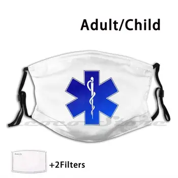 Ambulance Blue Star Of Life Maske Klud Genanvendelige Print Filter Vaskbart Emt Ems Akut Ambulance Personlig Stjerne