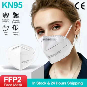 FFP2 CE-Maske KN95 Mascarilla FFP2 Ventil Respirator Masque FFP2mask Beskyttelse Munden Maske, Filter KN95 Hvide Masker KN95mask Spanien