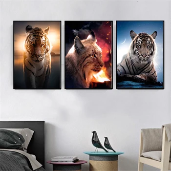 Lærred Maleri Dyr Væg Kunst, Gepard, Leopard Liggende Plakater og Prints Væg Billeder til Stue Dekoration, Indretning