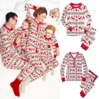 Familie Matchende Voksne Børn Julen Pyjamas Nattøj, Pyjamas PJs Sæt Xmas HOT Baby Sparkedragt Glædelig Jul Familie Matchende Outfit.