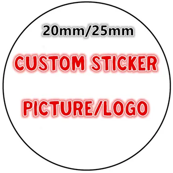 1000PCS Tilpassede klistermærker Logo 20mm 25mm Bryllup Klistermærker trykt Design gennemsigtig klar selvklæbende rund mærkat Mærkat Gave-Tags