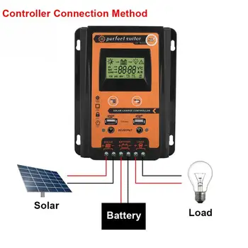 12V24V 30A50A MPPT Solar laderegulator Sol-Panel Batteri Regulator Dual USB-LCD-Display High Perfomance regulador sol