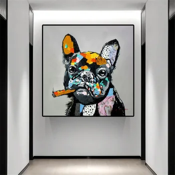 Dyr Graffiti Kunst Hund, Ko Print på Lærred Malerier Wall Street Art Billeder til Kid ' s Værelse, Plakater og Prints Hjem Væggen Indre