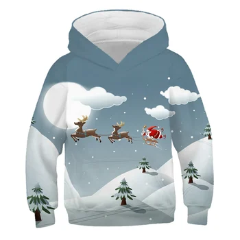 Jul snemand 3D-Hættetrøje Coat børn Sweatshirts 3D-Hættetrøjer Pullovere Overtøj Hoodie drenge piger Træningsdragter Streetwear