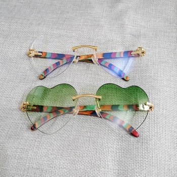 Hjerte Form Naturlige Træ Solbriller Mænd Uindfattede Sort Hvid Bøffel Horn Solbriller Til Sommer Kørsel Pink Nuancer Oculos Gafas
