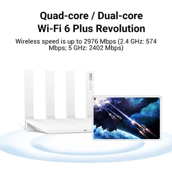 Den globale Version HUAWEI WiFi AX3 / WiFi AX3 Pro Wireless Router Dual-core WiFi 6+ 3000Mbps 2.4 GHz og 5GHz Dual-Band Gigabit Sats