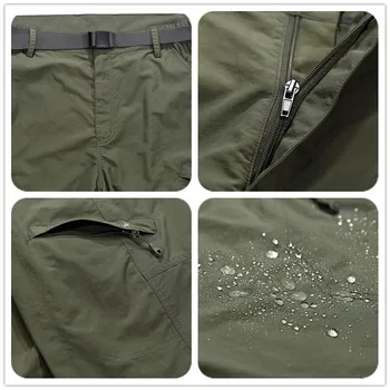 LetsKeep Sommeren Vandtæt militære shorts mænd tyndt materiale fragt korte bukser Plus size shorts med elastik bælte 4XL, A207