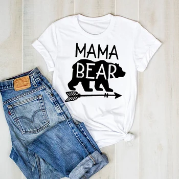 Kvinder Print Dame Mødre Havfrue Mama Afslappet Mor Grafisk T Damer Tøj Tee Kvindelige Top Tshirt Dame Shirt Tøj-T-shirt