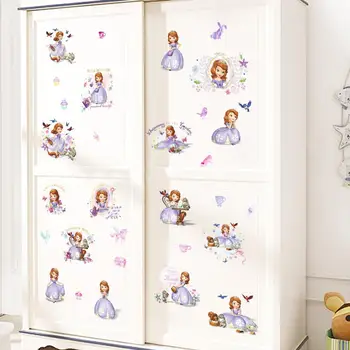 Disney garderobe dekoration klistermærker tegnefilm Sophia Prinsesse girl room klistermærker DIY børn er hands-on klistermærker