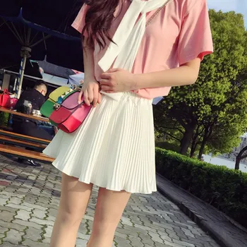 Harajuku kawaii 2020 korte nederdele Kvinder tøj Plisseret Hvid Chiffon Nederdele Stranden Mini Nederdel Kontor Slid kvindelig Høj Talje Chic