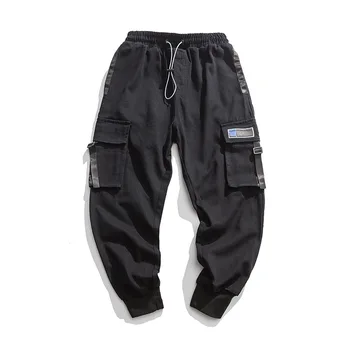 2020 Mænd Cargo Bukser Sidelommer Mænd Patchwork Casual Jogger Mode Taktiske Bukser Harajuku Streetwear Sweatpants