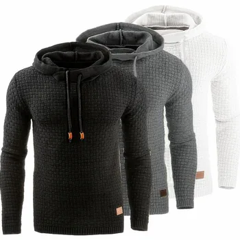 Sweater Mænd Efterår og Vinter Strikket Mænds Sweater Casual Hooded Pullover Mænds Bomuld Sweatercoat Trække Homme Plus Størrelse