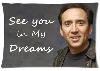 Hot Nicolas Cage Puder Tilfælde Puder Nicolas Cage Se Dig i Mine Drømme Pudebetræk Dækker Rektangel Print Gaver To Sider, 20x30