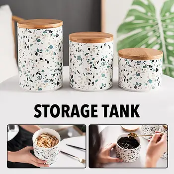 Kreative Nordiske Stil Keramiske Forseglet Mad Jar Opbevaring Organisation Køkken Krydderi Te Coffee Bean Candy Jar Hjem Opbevaring
