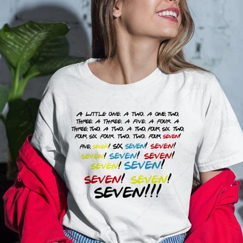Monica Syv Syv Syv Sjove Venner Citat Tshirt Venner Tv-Show, Sjove Print Skjorte Top-Shirts Bomuld Materiale