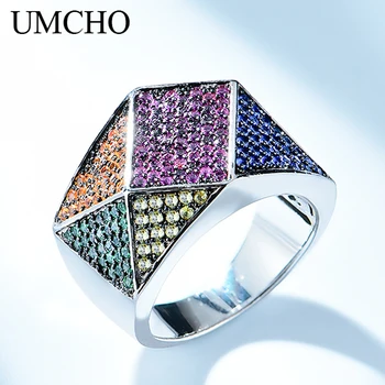 UMCHO Oprettet Særlige Mønster 925 Sterling Sølv Design Ringe til Kvinder Bryllup Bands Engagement Gave Fine Smykker Party Gave