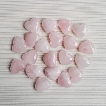 Mode 18MM hjerteformet cab cabochonsleben Pink Krystal naturlige sten perler til at lave Smykker, Charme dele 24Pcs/masse Gratis fragt