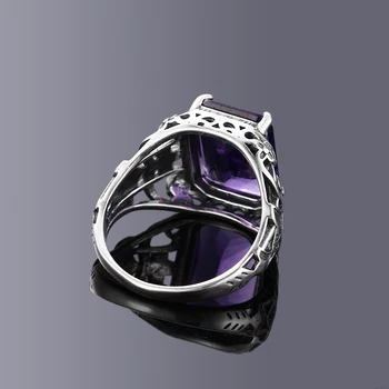 S925 Sterling Sølv, Ametyst Ringe Zircon Kvinder, Hule-Out Design, Fine Smykker, Bridal Wedding, Engagement Ring Tilbehør